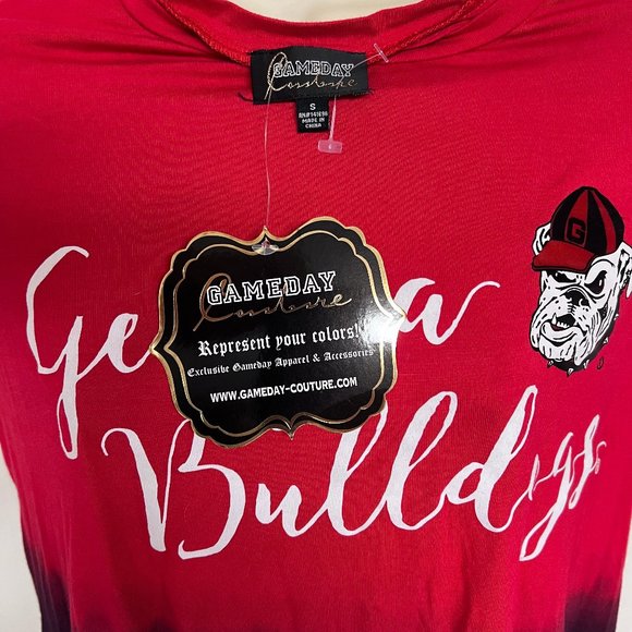 Georgia Bulldogs 🐶 Gameday Couture - Ombré Gradient Party🎈-NightShirt size S - Picture 3 of 6